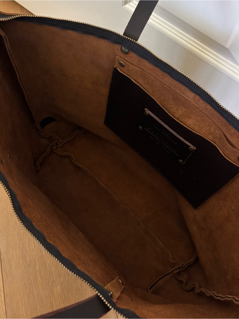 Portland Leather Dark Brown Tote Bag - Picture 3 of 6